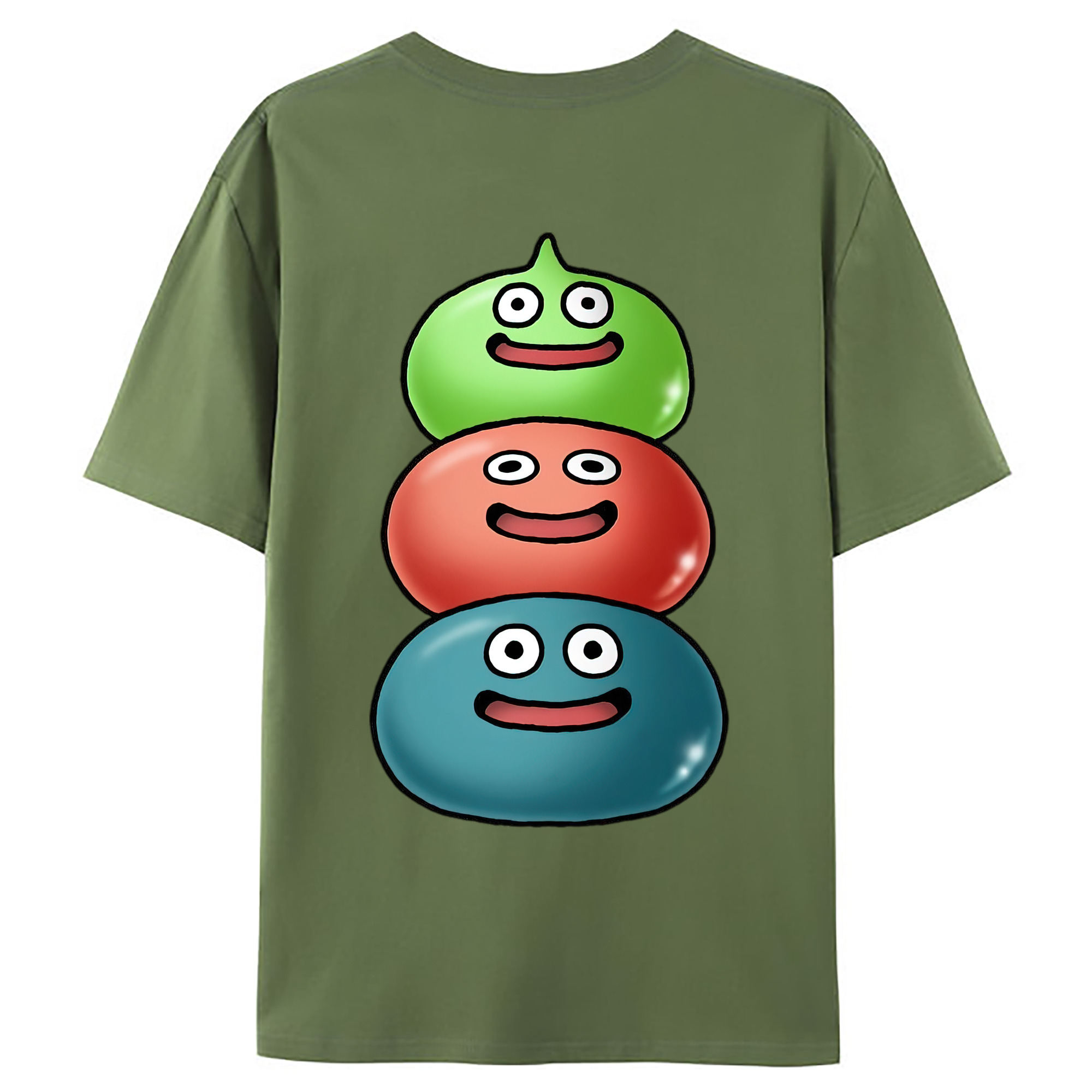 （画像用） ドラゴンクエスト Doragon Kuesuto Dragon Quest 綿100％ メンズ半袖Tシャツ（バックプリント） 通気性